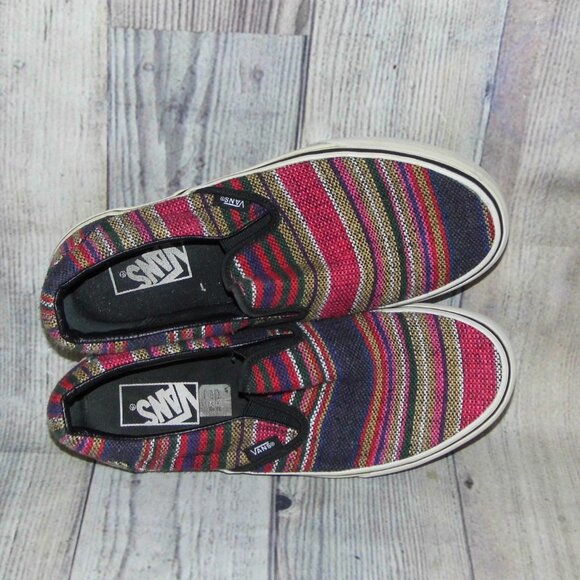 VANS Slip On Mexican Blanket Sneakers Womens Size 8.5 - Picture 6 of 7